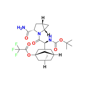 (1R,3r,5R,7S)-3-((S)-1-((tert-butoxycarbonyl)amino)-2-((1S,3S,5S)-3-carbamoyl-2-azabicyclo[3.1.0]hexan-2-yl)-2-oxoethyl)adamantan-1-yl 2,2,2-trifluoroacetate