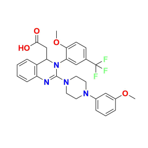 (RS)-2-(3-(2-methoxy-5-(trifluoromethyl)phenyl)-2-(4-(3-methoxyphenyl)piperazin-1-yl)-3,4-dihydroquinazolin-4-yl)acetic acid