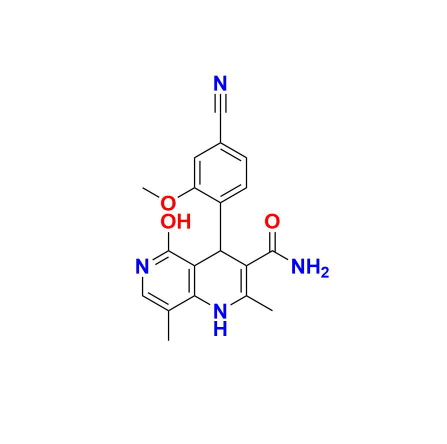 4-(4-Cyano-2-methoxyphenyl)-5-hydroxy-2,8-dimethyl-1,4-dihydro-1,6-naphthyridine-3-carboxamide